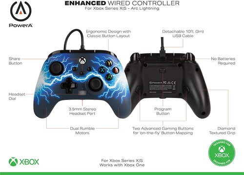 Mando  PowerA Enhanced, Para mando Xbox Series X/S, Diseño Arc