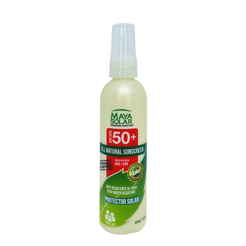 Bloqueador Solar Biodegradable Fps 50+ 120 Ml Biodegradable spray. Fácil aplicación. Maya Solar