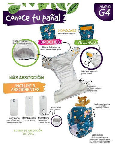 10 pack pañales de tela unitalla Ecopipo 
