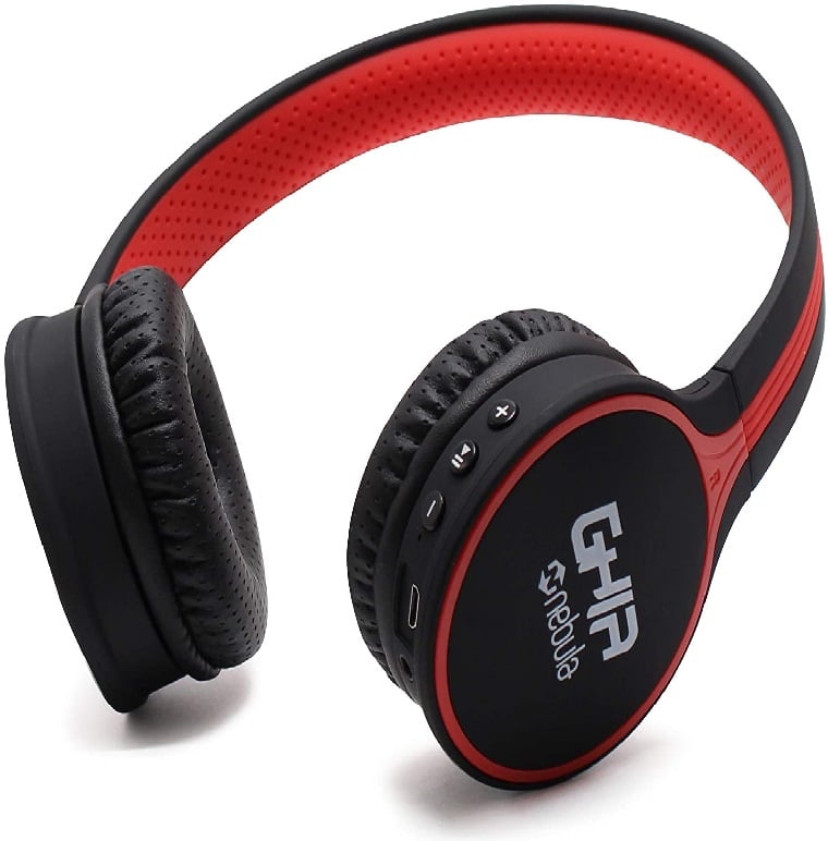 AUDIFONOS DIADEMA BLUETOOTH GHIA N1 HIFI SOUND NEGRO ROJO 10M