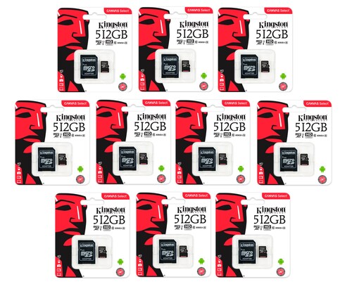 Mayoreo 10 Tarjetas de memoria SD Kingston 512gb