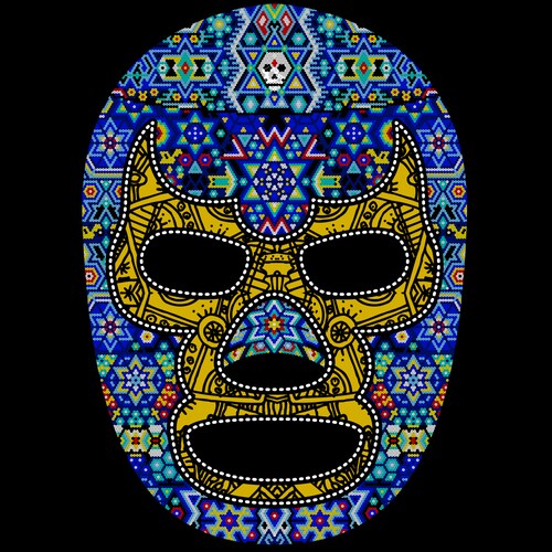 AxoloTee Playera Caballero- Luchador Huichol