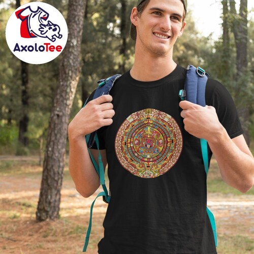 AxoloTee Playera Caballero - Calendario Azteca.
