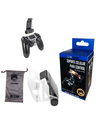 Soporte Celular DA Gamers Para Control PS4 DualShock 4 Clip Holder Clamp Negro