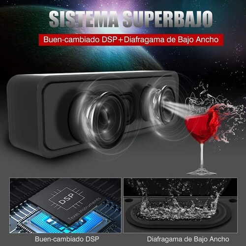 Bocina portátil Bluetooth negra