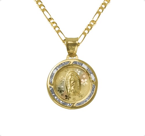 Medalla Virgen De Guadalupe VAROURO Oro 10k 1gr + Cadena De Regalo.