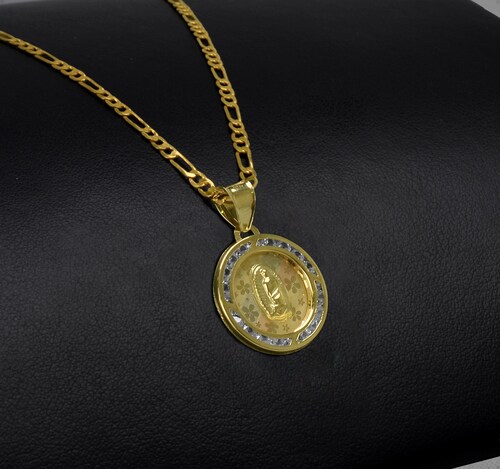 Medalla Virgen De Guadalupe VAROURO Oro 10k 1gr + Cadena De Regalo.