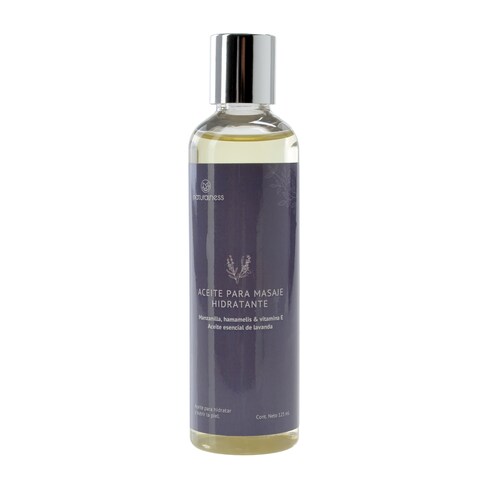 Naturalness Aceite para masaje corporal hidratante base de extractos herbales 100% naturales de manzanilla y hamamelis , Aroma Lavanda
