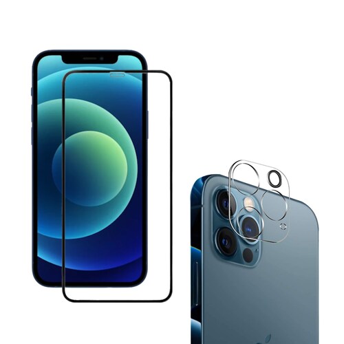 Protector de  Pantalla + Protector de Cámara Trasera para iPhone 13 Pro de Vidrio Templado