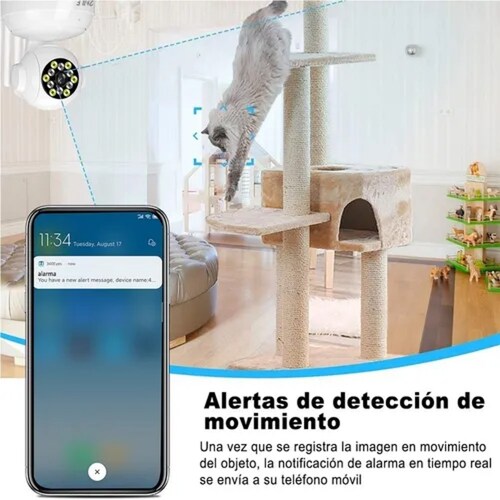 Cámara De Seguridad Wifi Con Alarma Detección De Movimien