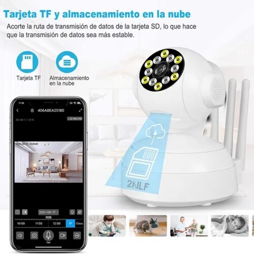 Cámara De Seguridad Wifi Con Alarma Detección De Movimien