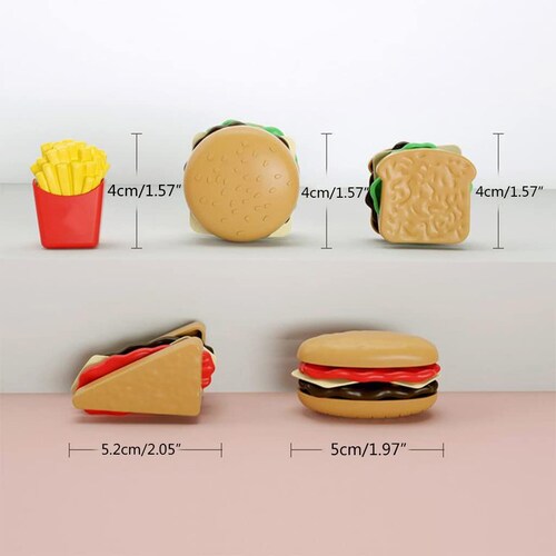 Set De Comida Didáctico Miniatura Snack Hamburguesa, Hot Dog