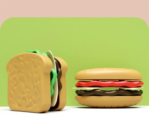 Set De Comida Didáctico Miniatura Snack Hamburguesa, Hot Dog