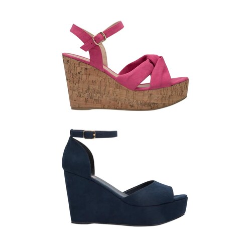 Kit de 2 pares de sandalias casuales marca Vi Line color rosa y azul marino, mod. 1034234