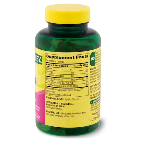 Vitaminas Metabolismo Piel Evening Primrose Oil 1000mg SpringValley Producto Importado Salud de La Mujer 