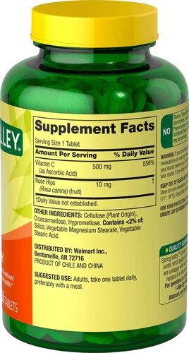 Vitaminas C+Rosa Mosqueta Sistema Inmune SpringValley Producto Importado antioxidante 