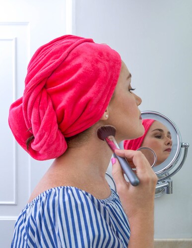 Toalla Turbante Para Pelo Ajustable Practik Fucsia