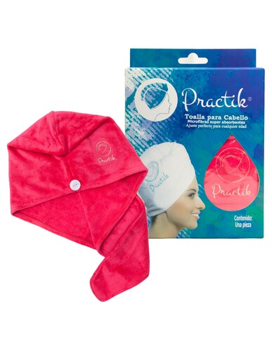 Toalla Turbante Para Pelo Ajustable Practik Fucsia