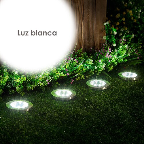 Lampara Solar De Piso 8 Leds Luces Para Exterior Impermeable