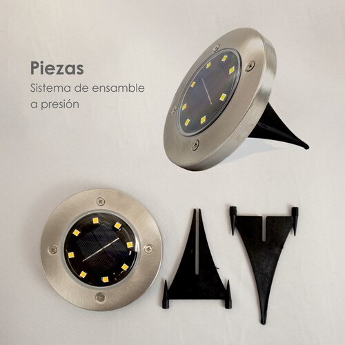 Lampara Solar De Piso 8 Leds Luces Para Exterior Impermeable