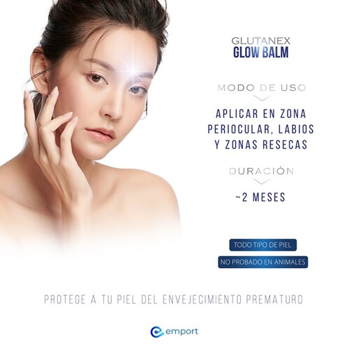 Bálsamo Contorno de Ojos y Ojeras GLOW BALM / Glutatión, Péptidos y Aceite de Seaberry / Antioxidación Aclarante y Reparadora / 9gr / De Corea del Sur
