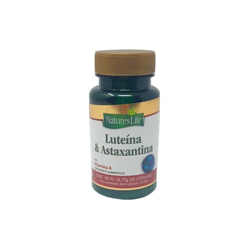 Luteina & Astaxantina 30 Caps Vitamina A Y Taurina Natures Life 