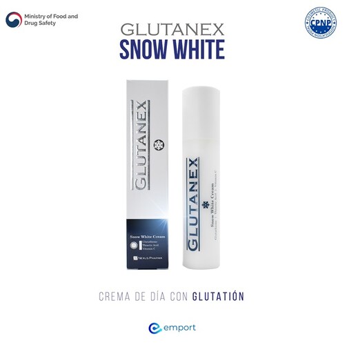 Crema de Día GLUTANEX SNOW WHITE / Glutatión, Ácido Tióctico, Vitamina C / Antioxidante Aclarante y Despigmentante / 50ml / De Corea del Sur