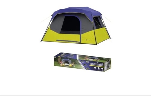 Tienda Para Acampar Instantánea Campvalley Tipo Cabaña Para 6 Personas