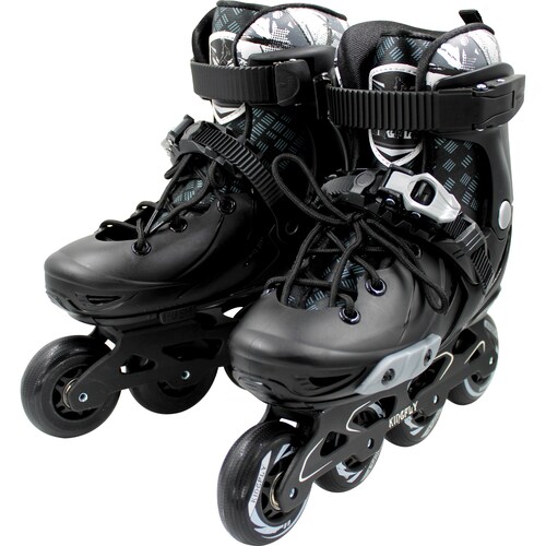 Patines En Linea Profesionales Riel Aluminio Llantas 80 mm Negro Talla Mediana
