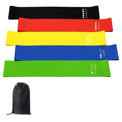 Kit De 5 Bandas Ligas De Resistencia Piernas Ejercicio Yoga.