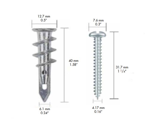 TAQUETE METALICO THORSMAN PERFORATHOR TPD ZINC C/THORNILLO 8X11/4,  5 BOLSAS C/25 PZAS. CADA UNA
