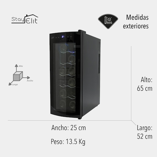 Cava De Vinos Enfriador 12 Botellas Hogar Bar Stay Elit
