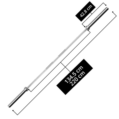 Barra Olímpica Cromada Bujes de Nylon para Levantamiento de 600 Lb