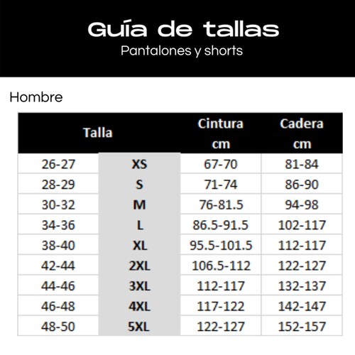Medidas De Pantalon Talla 28 Hombre Tabla Tallas Hombre Pantalon
