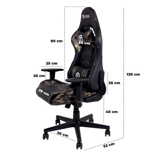 Silla Gamer Ergonómica Reclinable Militar Verde