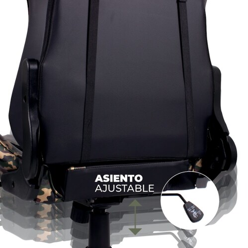 Silla Gamer Ergonómica Reclinable Militar Verde