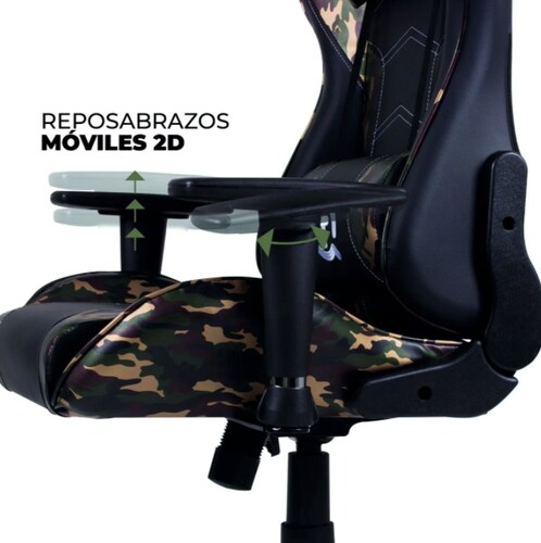 Silla Gamer Ergonómica Reclinable Militar Verde