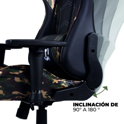 Silla Gamer Ergonómica Reclinable Militar Verde