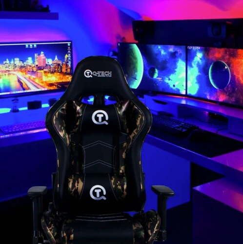 Silla Gamer Ergonómica Reclinable Militar Verde