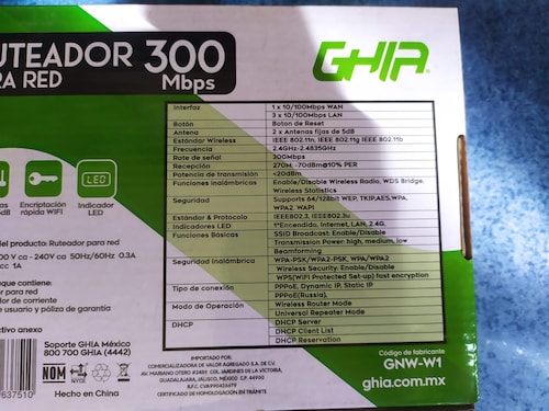 ROUTER INALAMBRICO GHIA 300MBPS MULTIMODO ACCESS POINT REPETIDOR 3 PUERTOS LAN PUERTO WAN ANTENAS