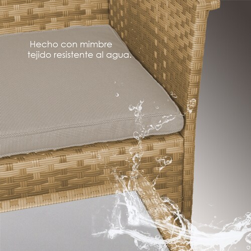 Comedor para Exteriores De 6 Piezas Mimbre Cafe Vidrio Templado Sofa para jardín