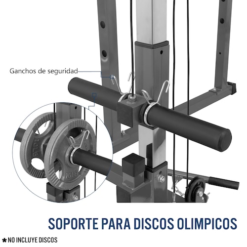 Jaula de Entrenamiento Multifuncional con Barra para Dominadas, Soporte para Dips, Barras de Seguridad