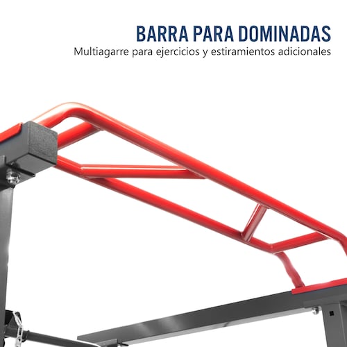 Jaula de Entrenamiento Multifuncional con Barra para Dominadas, Soporte para Dips, Barras de Seguridad