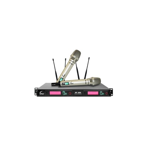 Sistema de Microfonos MELO RF-200 Dorado Inalámbricos 