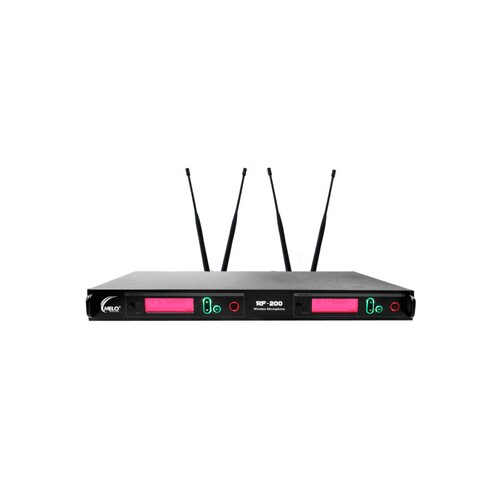 Sistema de Microfonos MELO RF-200 Dorado Inalámbricos 