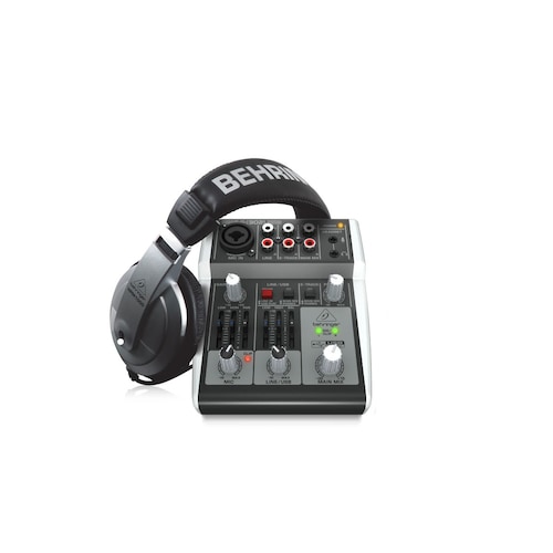 Sistema Podcasting BEHRINGER PODCASTUDIO 2 USB mezclador USB,  auriculares y micrófono.