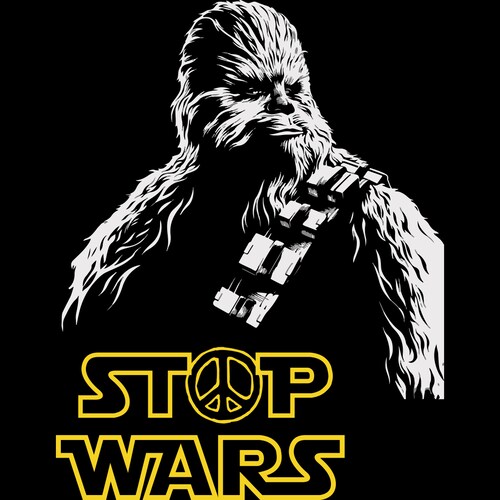 AxoloTee Playera Dama - Stop Wars Chewbacca