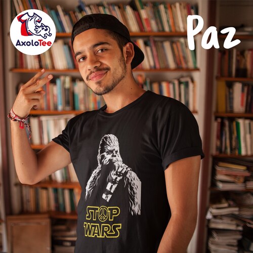 AxoloTee Playera Dama - Stop Wars Chewbacca