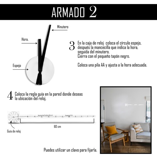 DIY Alfabeto Hogar Reloj De Pared Grande Relojes De Diseño Moderno