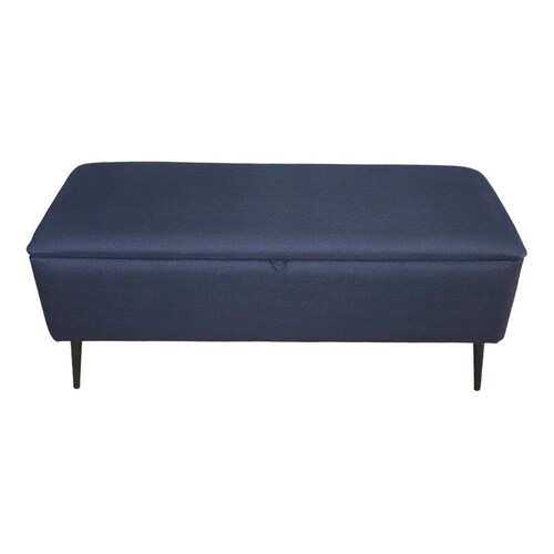 Baúl para Recámara Matrimonial Liverpool en Lino Azul Pie de Cama para Recámara o Reposapiés para Sala NORVAL Muebles